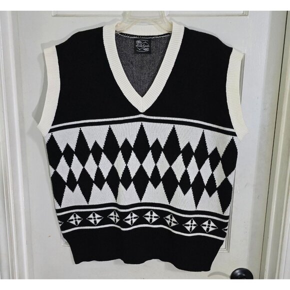 Steady Hands Mens Black Dragon Pullover Sweater Vest Knitted V Neck Size XL/2XL - Picture 3 of 12